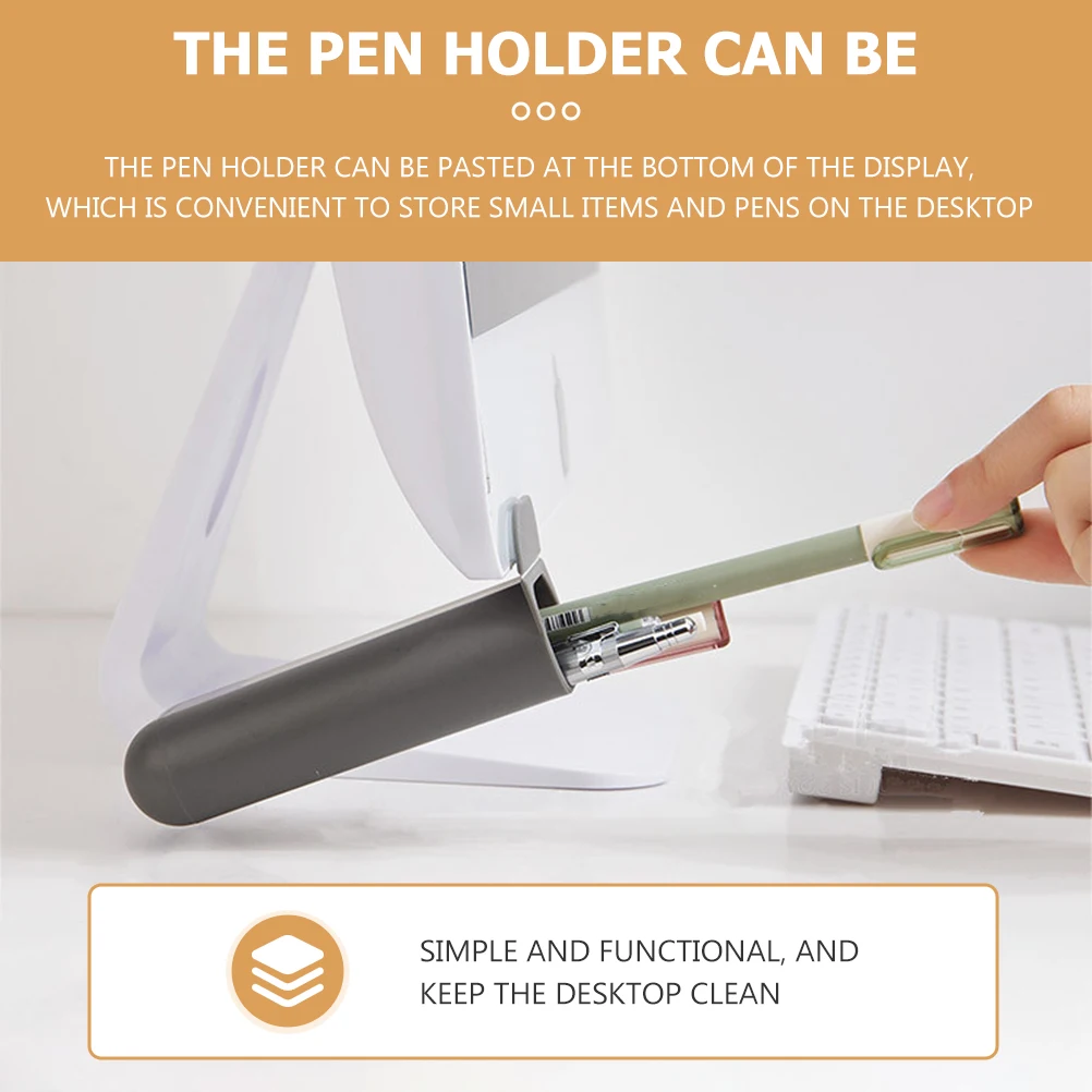 

2Pcs Self-Adhesive Pen Holders Plastic Organizer Desktop Clean Simple Functional Office Sundries Multi-Function Pen Accessory