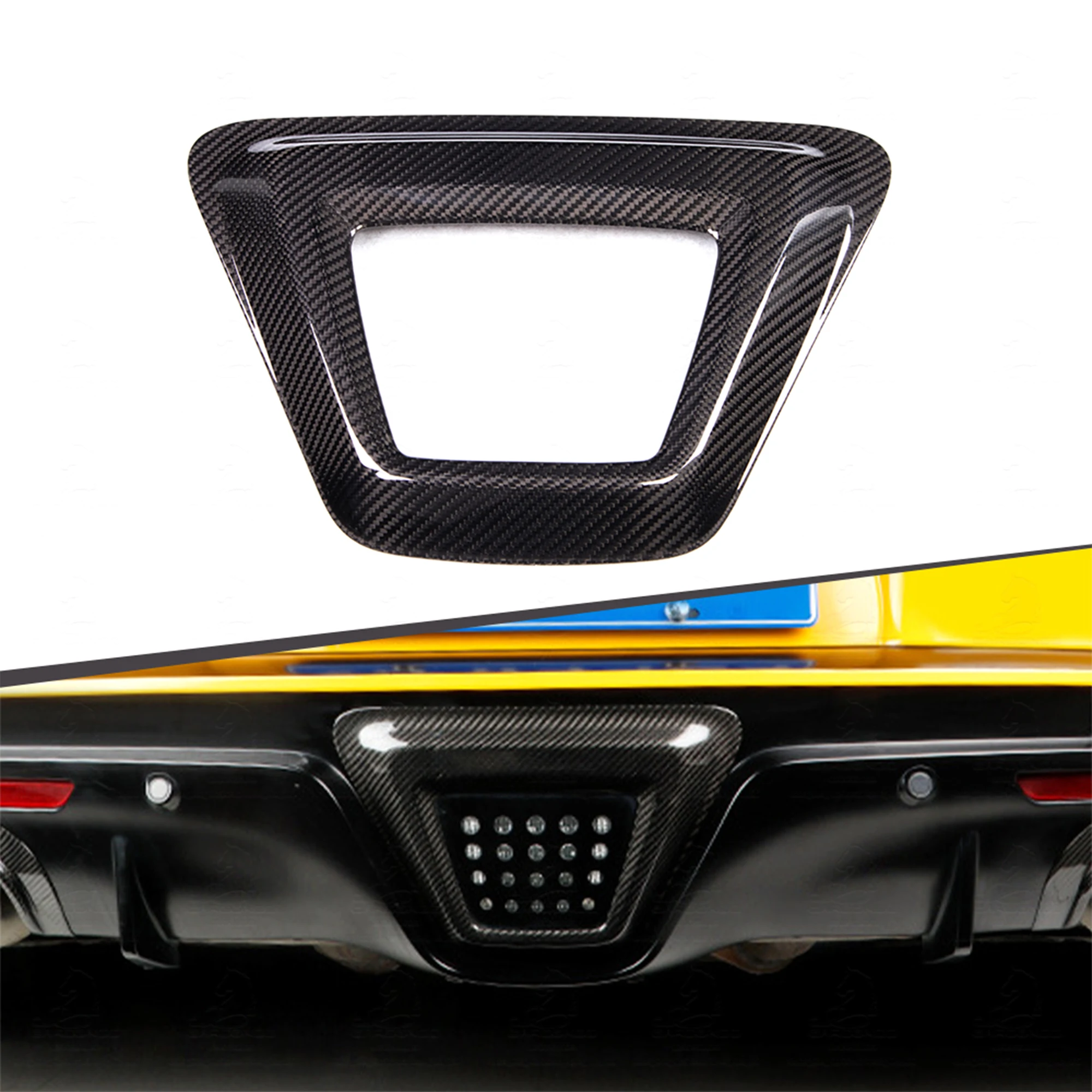

Car Exterior ERear Bumper Brake Light Cover Dry Carbon Fiber for Toyota Supra A90 2019+