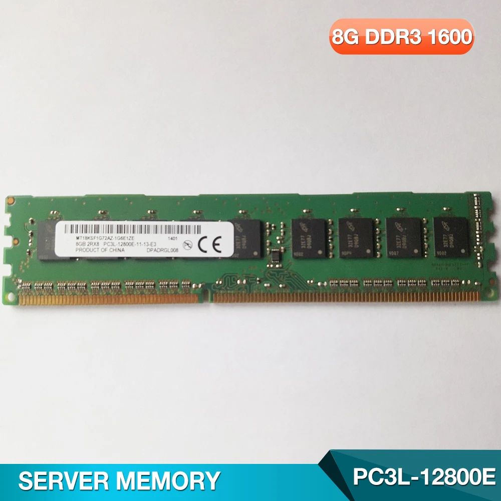 

1PCS 8G DDR3 1600 PC3L-12800E For Micron Server Memory Pure ECC UDIMM