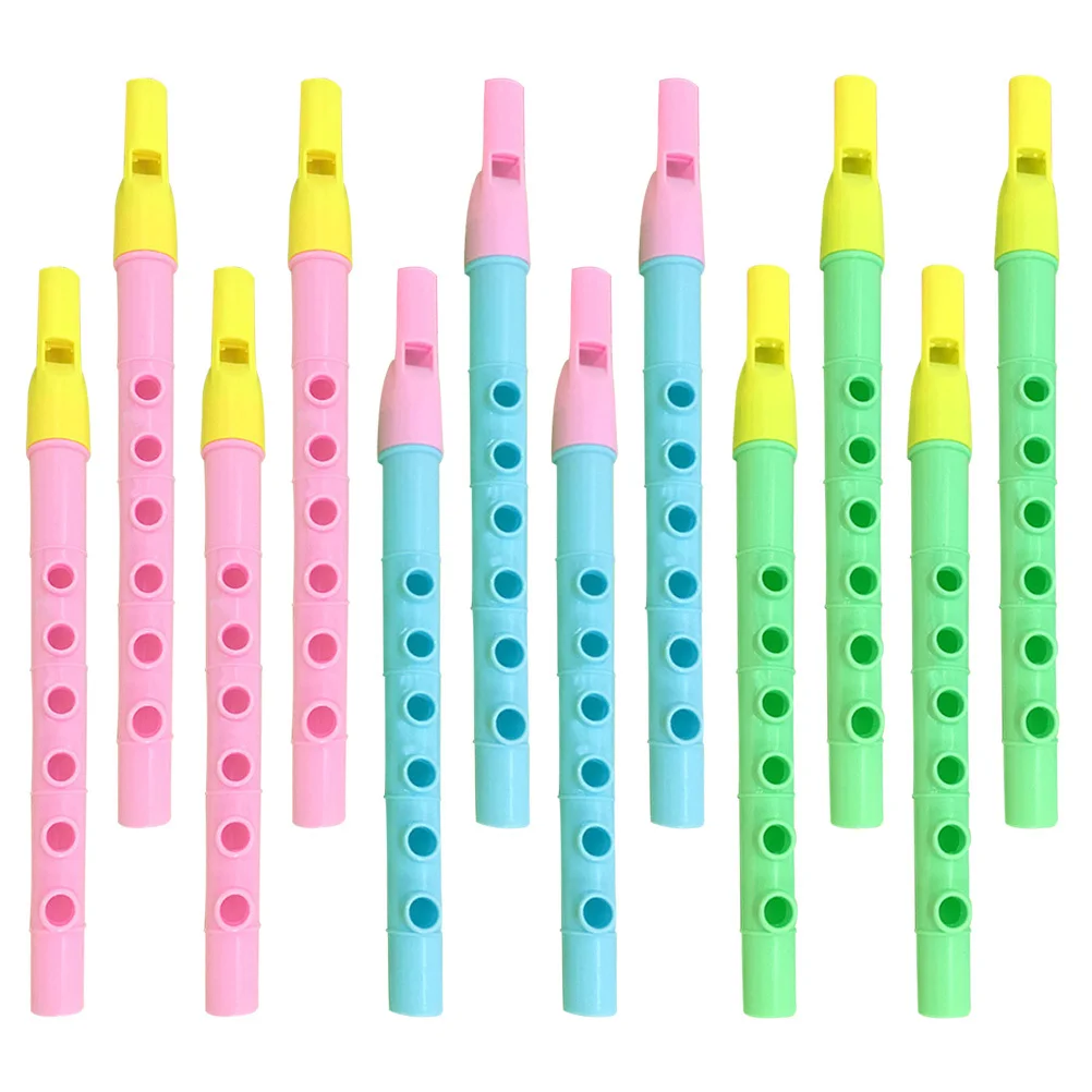

12Pcs Mini Recorder Flute Plastic 6-Hole Children Beginner Music Instrument Easy Learning Children Flute