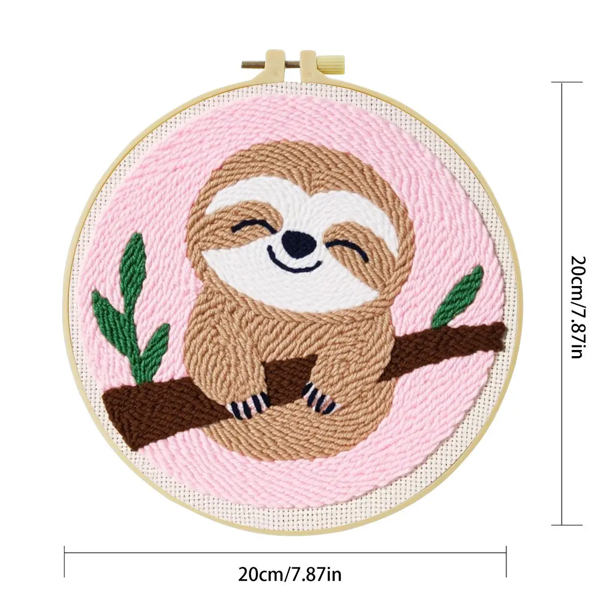 20X20CM/7,87 Zoll (Faulenpfleger) Stanznadel-Stickset, Stickerei-Kit, gestrickte Stickerei, DIY-Handarbeit, Geschenk, Nadelkunst – Detail 2