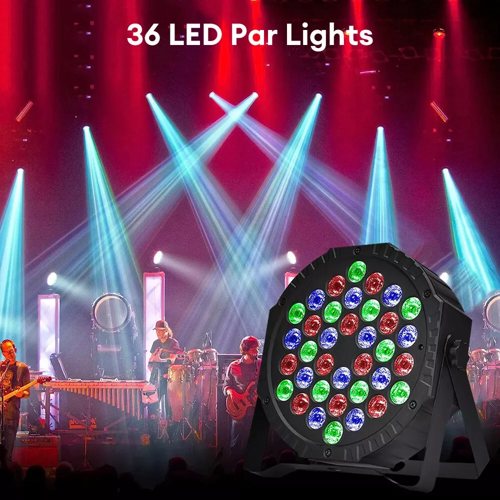 

36-LED Stage Lights Lighting Effects DJ Disco Parties Clubs, Christmas Bars Wedding Venues Voice-Activated Ambient Lights