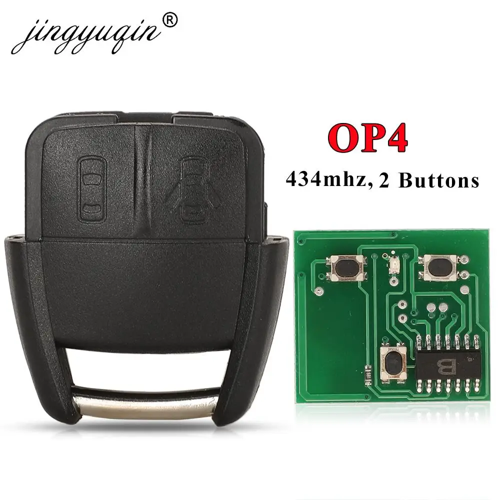 Jingyuqin OP4 434MHZ zdalnie sterowanym samochodowym klucz do Opel Astra Chevrolet Viva Vectra 2002 2003 2004 2005 2006 2007 2008 FOB 2 przyciski