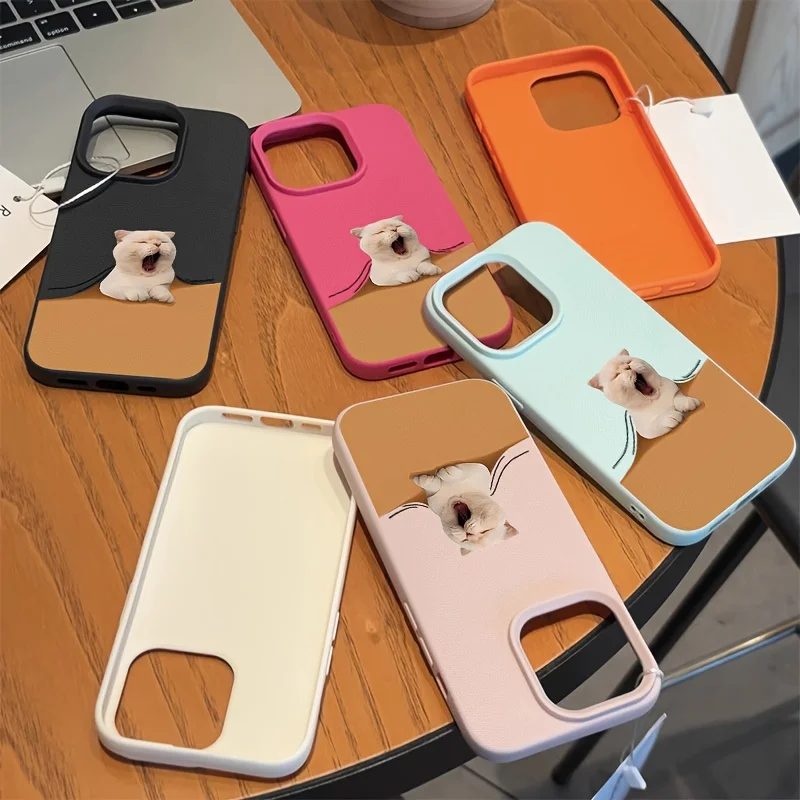 حافظة لهاتف آيفون 16 17 Air 15 14 13 12 11 Pro Max غطاء هاتف ناعم على شكل قطة النوم لهاتف آيفون XS Max X XR 16 Plus Funda #6