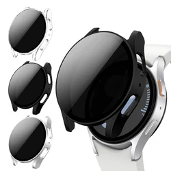 Tempered Glass+Cover for Samsung Galaxy watch 6/7 Case 44mm 40mm PC Anti-Spy Shockproof Overall Protective Cover Galaxy watch 6
