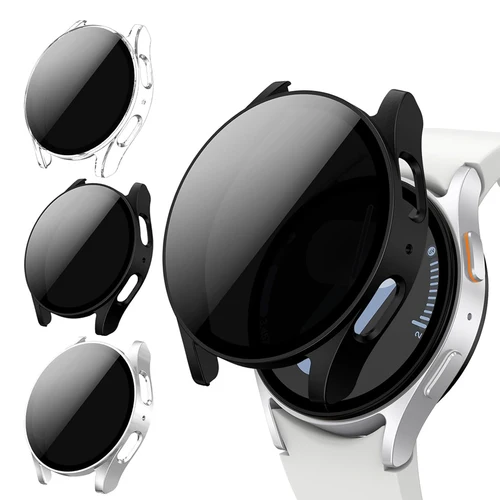 Imagen 1 del producto Vidrio templado + funda para Samsung Galaxy watch 6/7 funda 44mm 40mm PC Anti-espía a prueba de golpes funda protectora general Galaxy watch 6