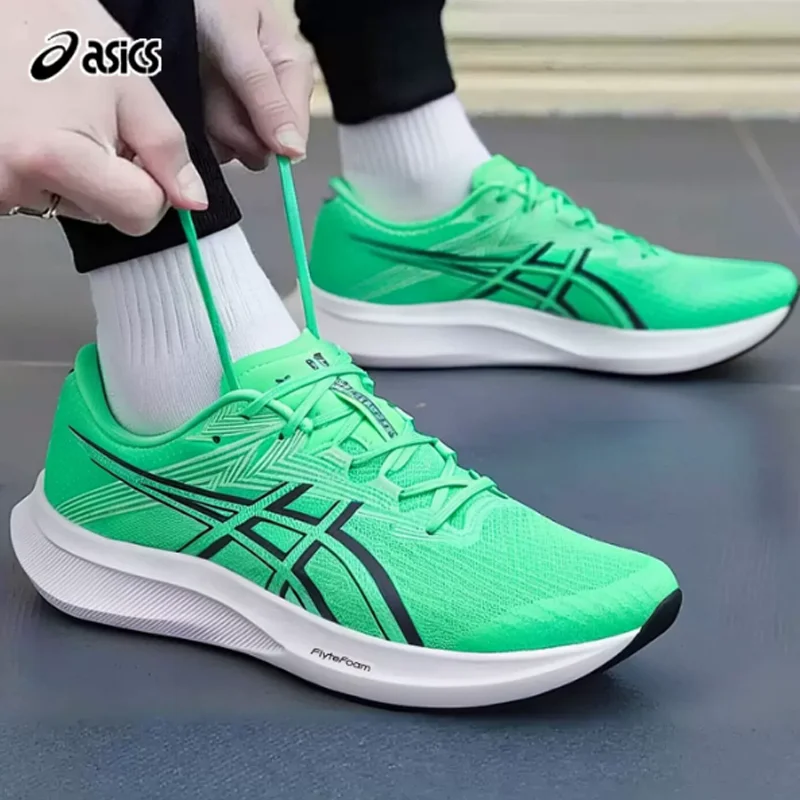 Men ASICS HYPER SPEED 5 Green Grey Running Shoes 1011C084-300 Lightweight Breathable Speed Training Trainers