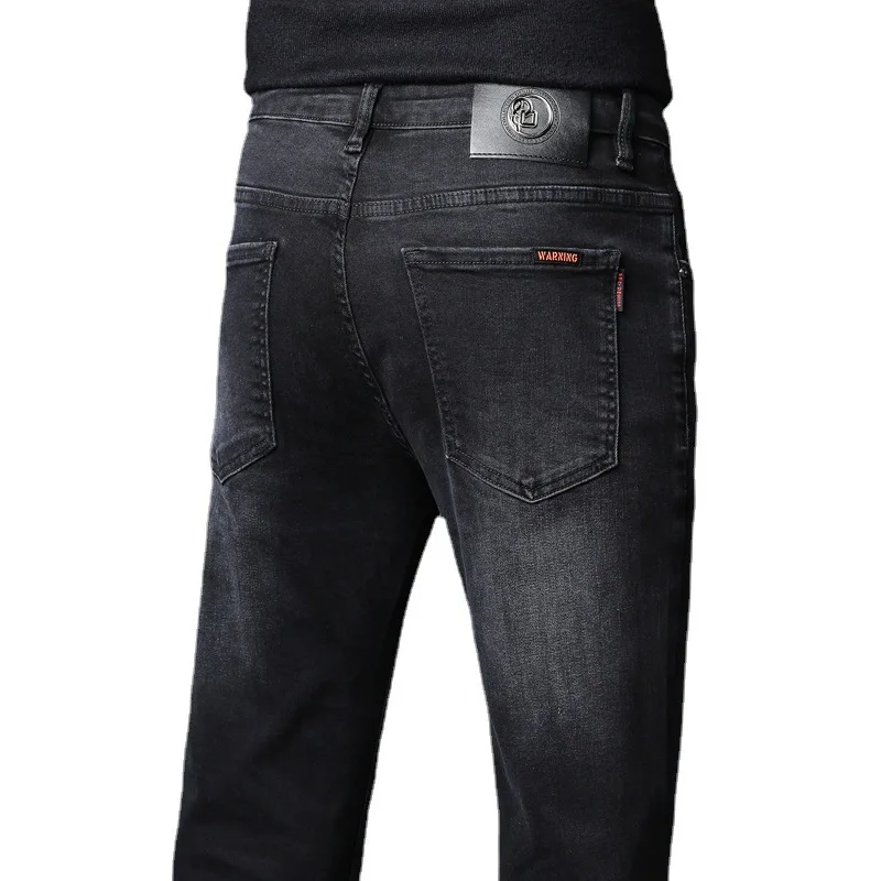

Новые весенние эластичные узкие мужские джинсовые брюки, корейские мужские брюки, удобные свободные мужские джинсы для взрослых, элитные мужские джинсы для пожилых людей