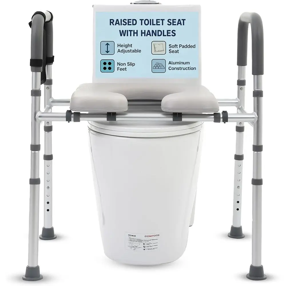 

Elevated Toilet Seat with Handles for Seniors and Disabled Adults