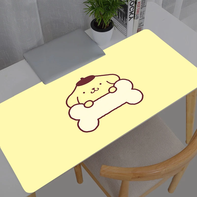 Tapis de souris gamer Sanrio Pompompurin grand format XXL, tapis de bureau pour clavier et souris, tapis en caoutchouc, tapis de souris pour ordinateur portable