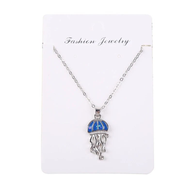 Abalone Ocean Anchor Dolphin Seahorse Shark Sea for Turtle Jellyfish Pendant Chain Necklace for Women Girls