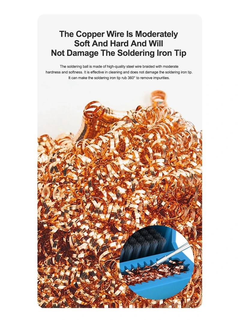 RELIFE RL-599C เครื่องมือทําความสะอาดปลายบัดกรีขนาดเล็ก 360 °   การทําความสะอาดโดยไม่ต้องมุมตาย การทําความสะอาดหัวเชื่อม ฟองน้ําแปรงเหล็ก