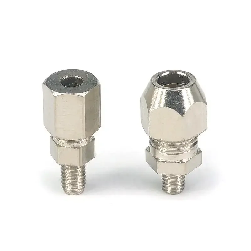 LOT5 M5/M6 /M8 Male Fit For Tube O/D 4mm/6mm Nickel Plated Brass Air Compression Union Fitting