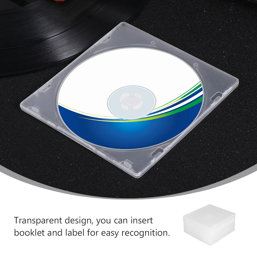 

25 pcs CD Case Large Capacity Media Storage Portable Plastic Easy Recognition Transparent Design Separate Insert Label