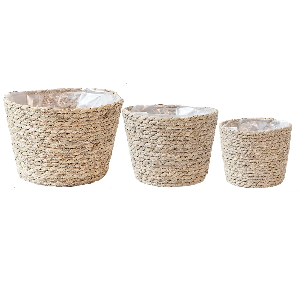 

Living Room Office Decoration 18*20*25 Grass Flower Basket Stylish Grass Flower Basket Balcony Indoor Plant Pot