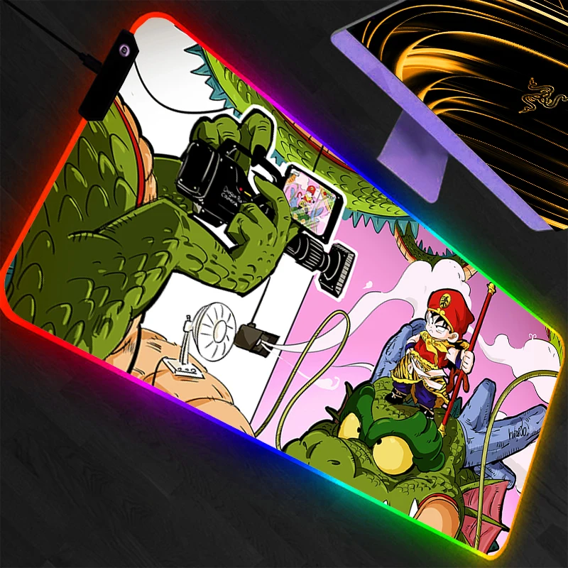 

Коврик для мыши Dragon Ball, прочный, с RGB-подсветкой, игровые аксессуары, коврик для геймеров, коврик для клавиатуры ПК, светодиодный коврик для мыши