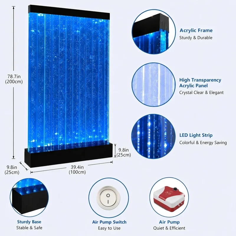 custom.Customized Hot Sale Bubble Glow Fountain Led Colored Salon Decoration Reception Design