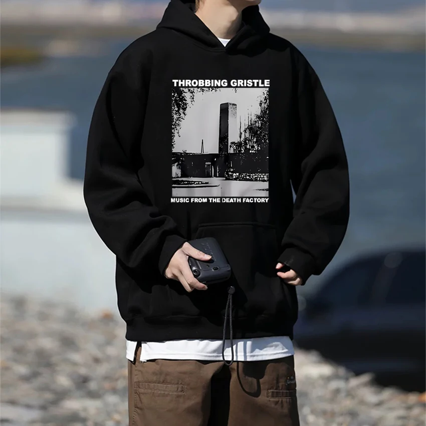 

Hip hop Vintage Throbbing Gristle Music Hoodie Men women harajuku Casual pullover streetwear Unisex Fashion Fleece Sweatshirt