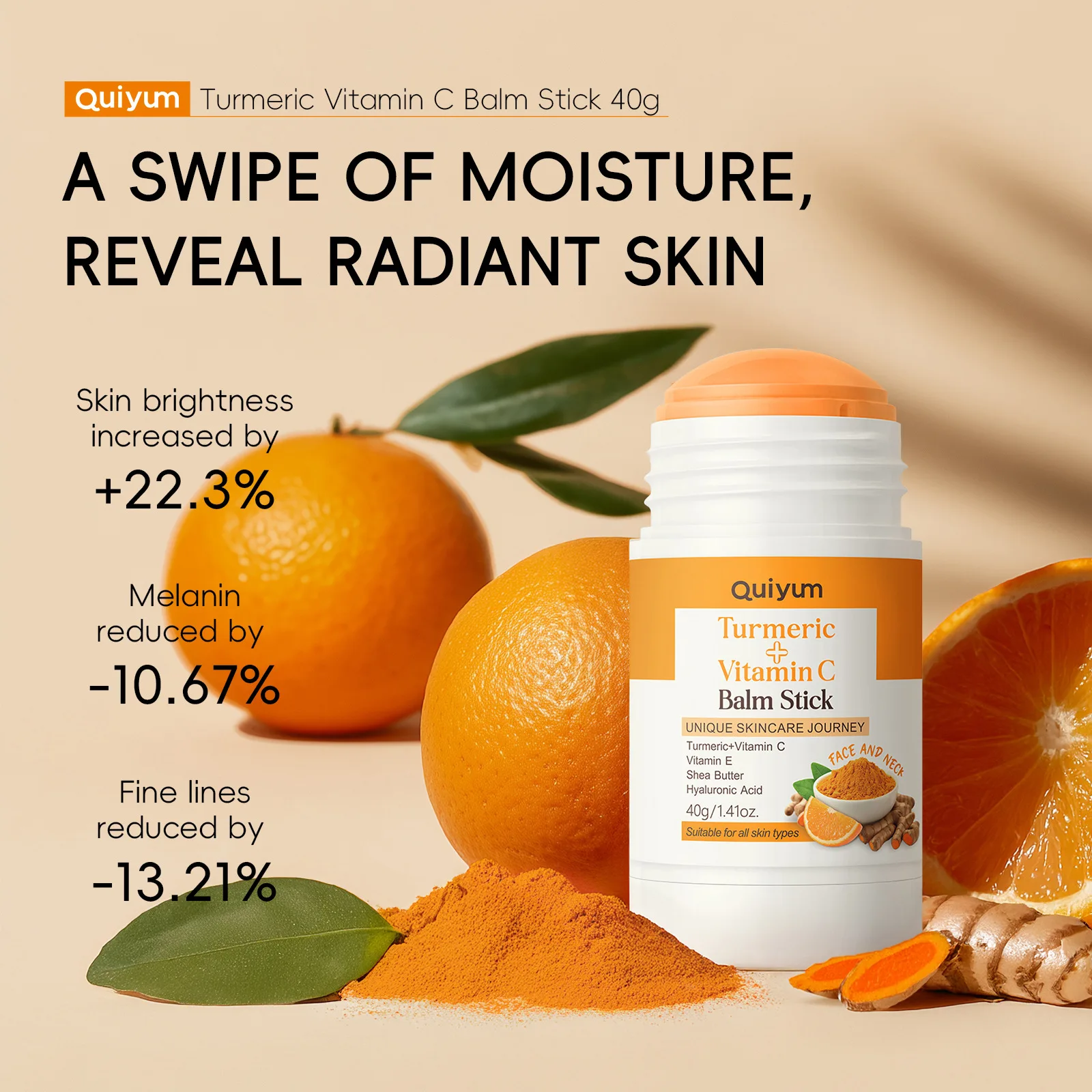 Ginger Huangwei C Emollient Stick 40g Hydrating Moisturizer Even Skin Tone Restore Elasticity Fade Fine Line Skin Care