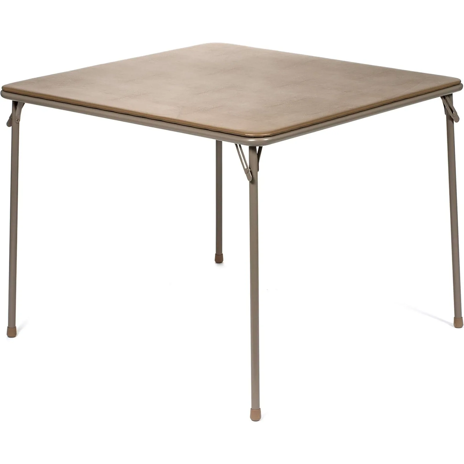 

US 38" Square Folding Card Table - Portable, Easy-to-Store, Vinyl Upholstered, Sturdy Steel, Wheelchair Accessible - Beige