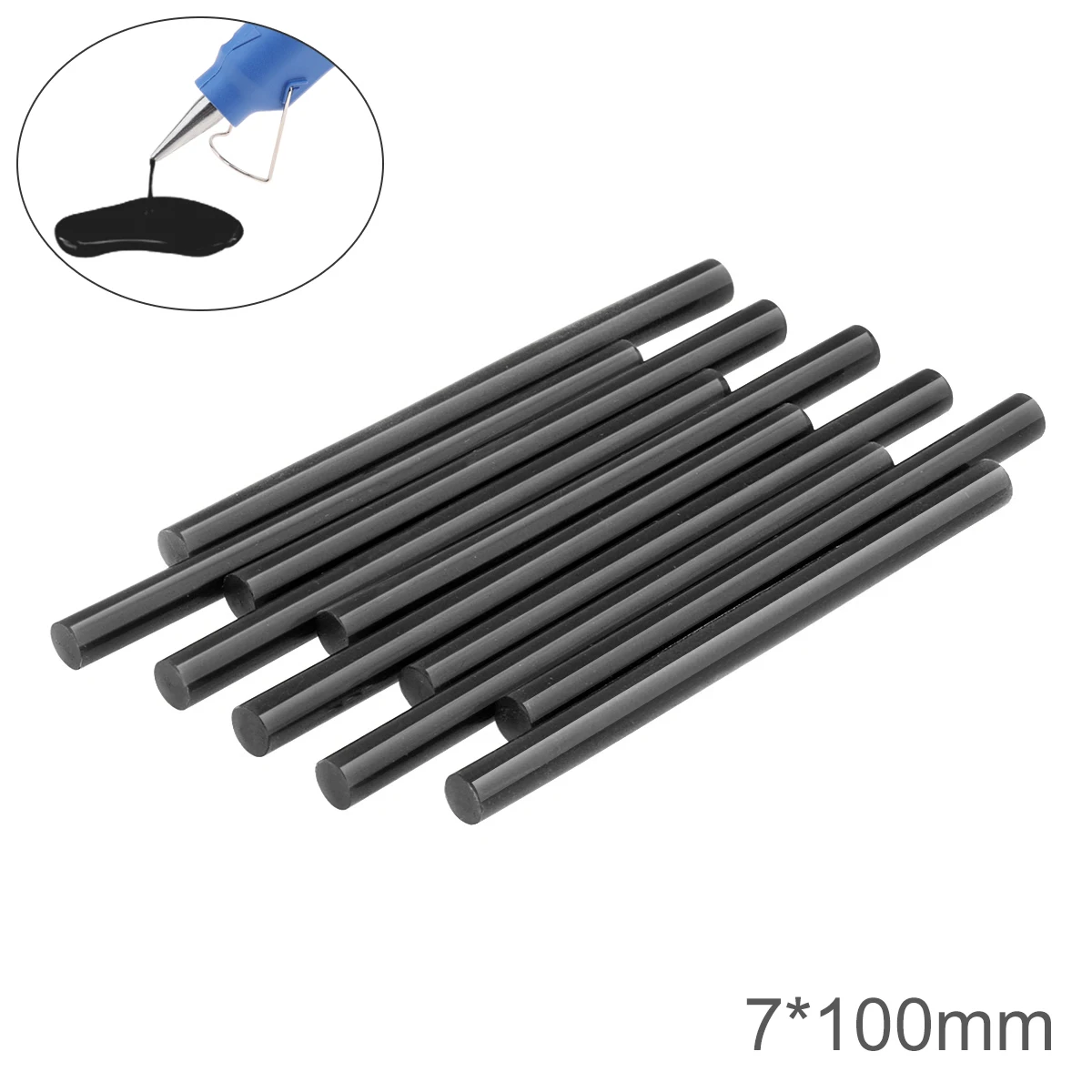 5szt 10szt Czarny klej termotopliwy w sztyfcie 7mmx100mm Klej do domu Narzędzia do majsterkowania do pistoletu do klejenia