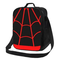 Fashion Spider Web Pattern Insulated Lunch Bag for Camping Travel Portable Cooler Thermal Bento Box Women Children