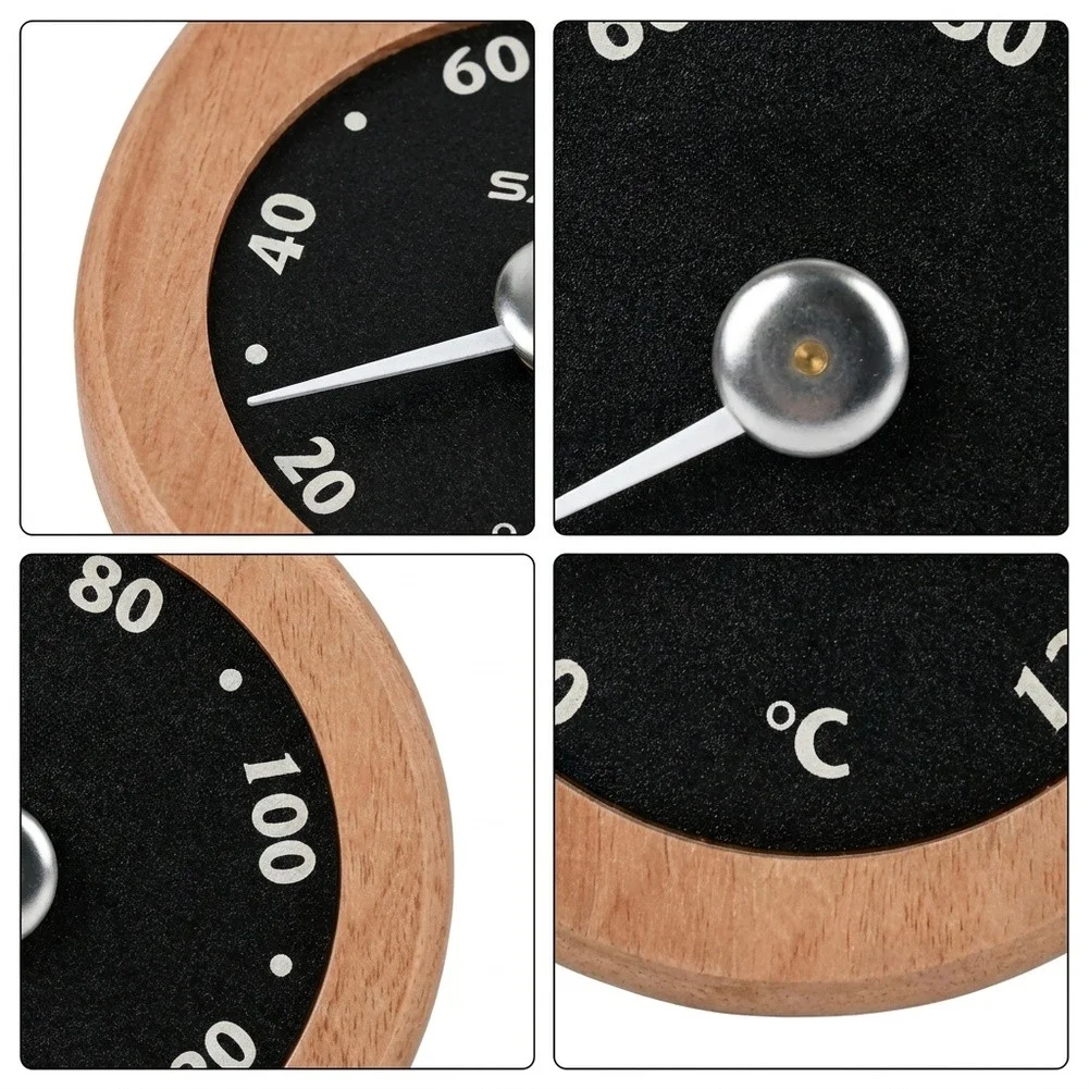 Wooden Sauna Thermometer Large Display Fahrenheit Temp Gauge Hygrometer For Home Spa For Steam Room Easy Install Wall Mounted To