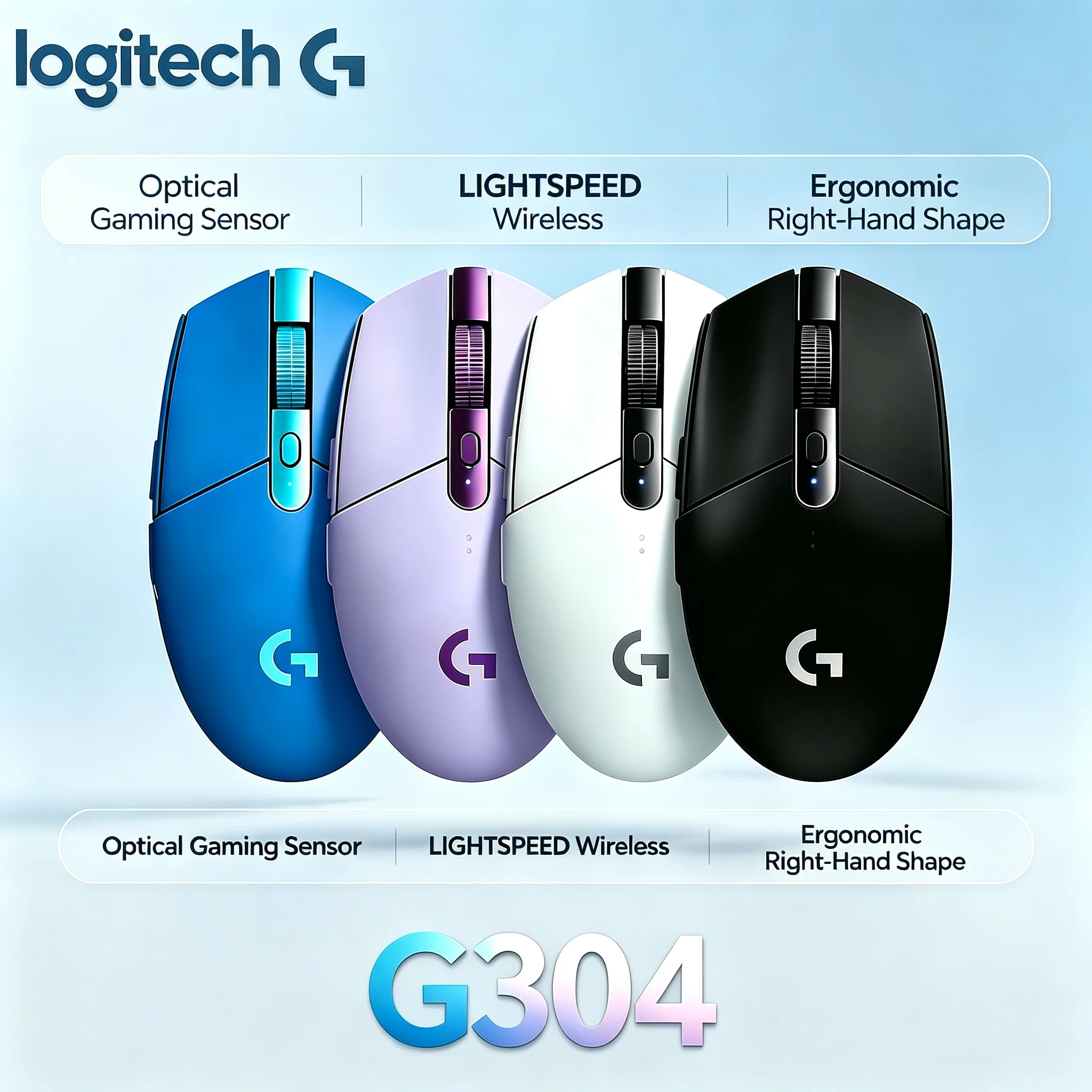 Logitech G304 Wireless Gaming Mouse Nano USB Receiver Space‑saving Portable Mice For Laptop Gamer