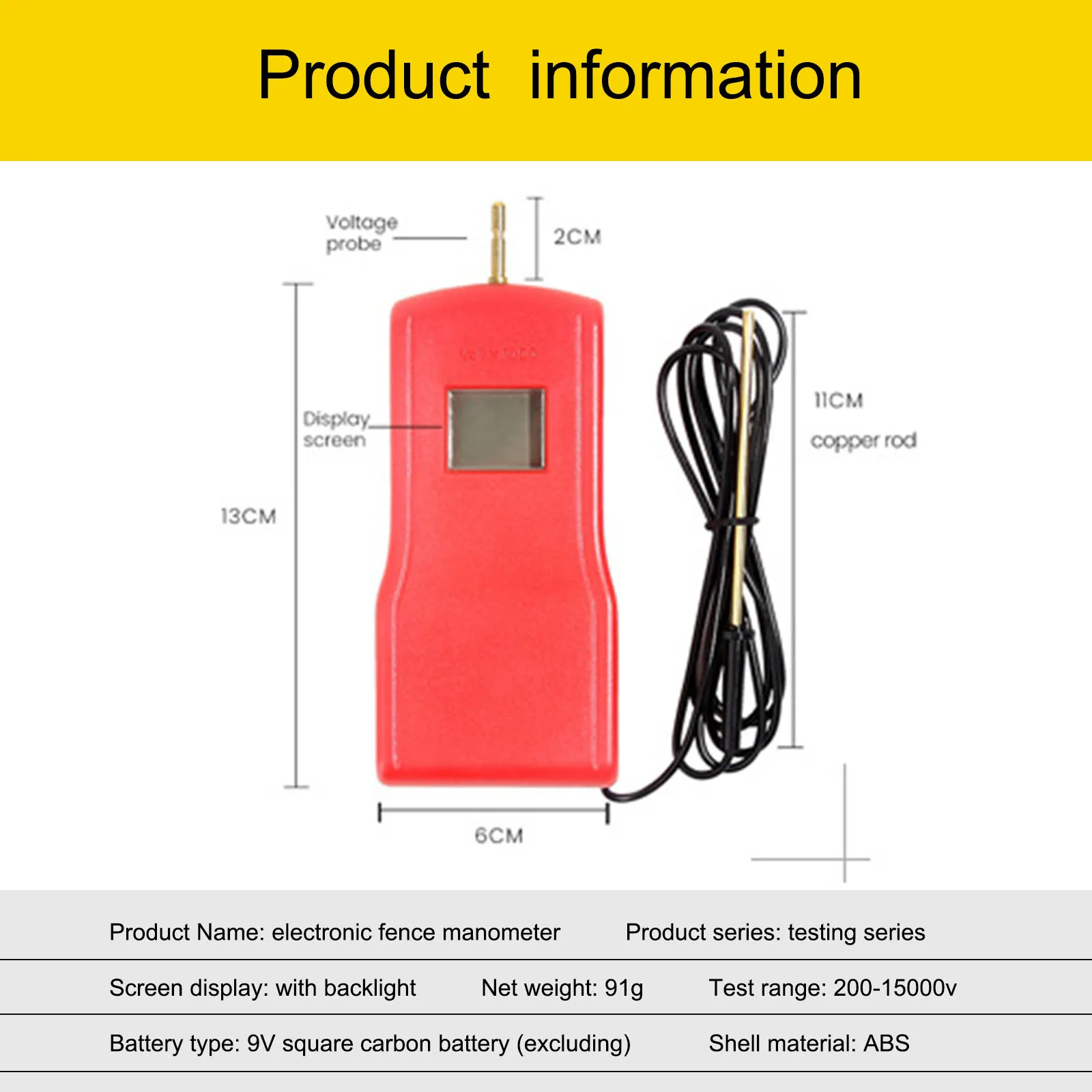 

15000V Ranch Fence Voltage Tester Cattle and Sheep Farm Electronic Fence Voltage Tester Tool