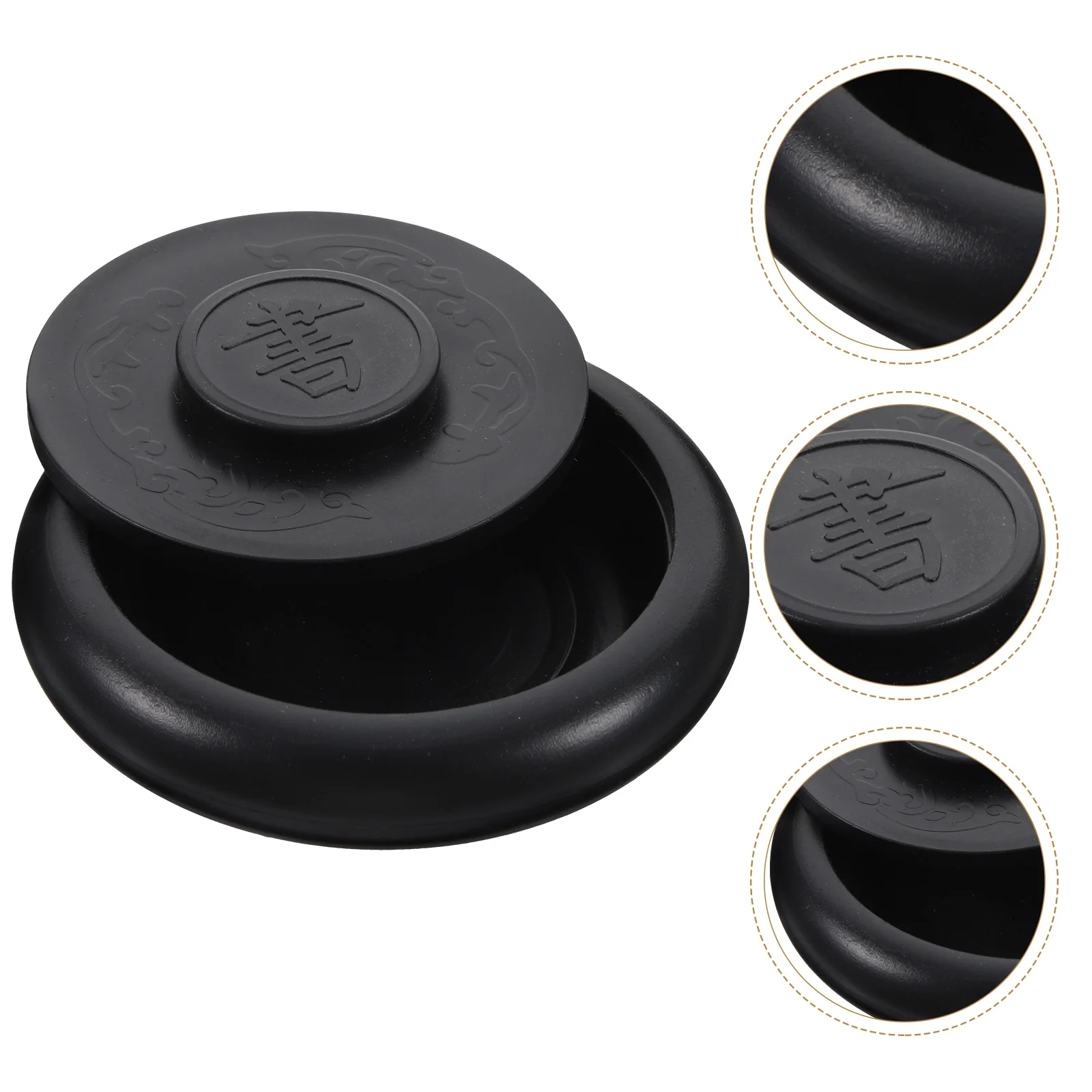 

Plastic Stone Lidded Inkslab Calligraphy Ink Holder For Drawing Grinding Ink Slab Pp Material Durable Retro Style Painting