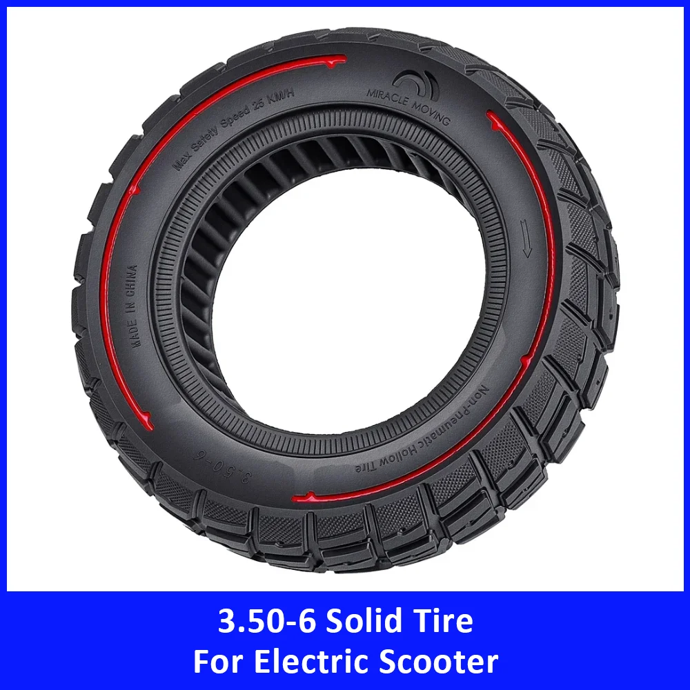 

3.50-6 Anti-Slip Off-Road Solid Tyre 90/65-6 for Electric Scooter Non-Puncture Explosion-Proof Tire Wheel Replacement Parts