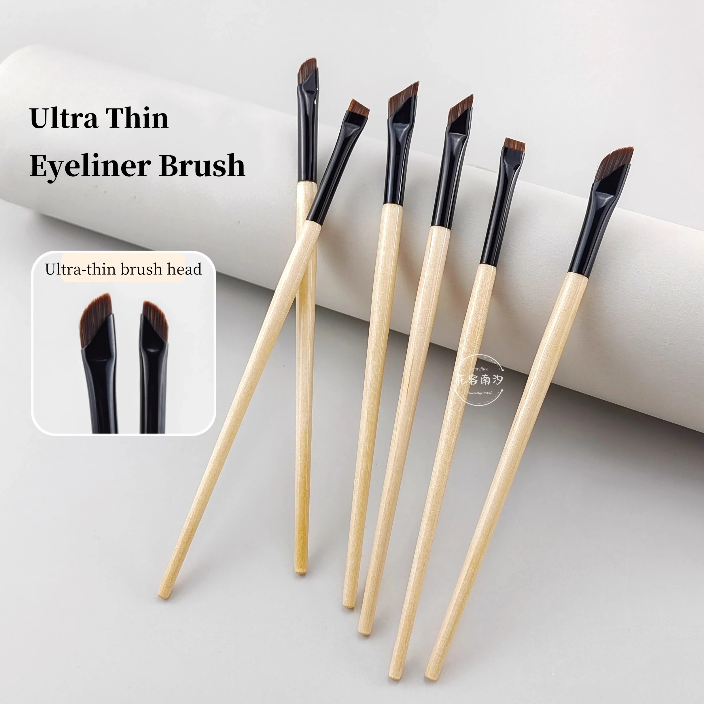 Blade eyeliner brush Sickle shaped oblique angle horizontal silkworm brush eyelids detail brush