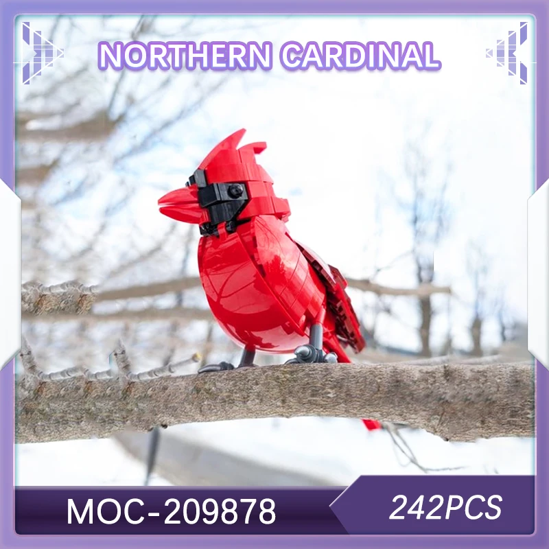 

242P NEW Northern Cardinal Animal Building Blocks Assemble Bird Creative Realistic Toys Girlfriend's Birthday Gifts MOC-209878