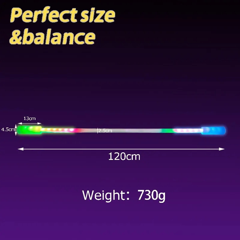 Perfectly Balanced Remote LED Light Stick - The luminous rotating rod can be attached to the LED light stick for a variety of pe