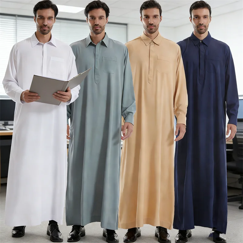 

Mens Robe Saudi Arabic Thobe Jubba Abaya Thoub Dubai Daffah Kaftan Middle East Islam Thawb Muslim Dress Caftan Daffah Dishdasha