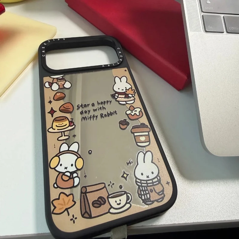 Kawaii Miffy Magnetic Case for IPhone 17 Pro Max Cartoon Coffee & Chestnut Bunny Soft Cover Compatible with IPhone 16/15 Pro view 5