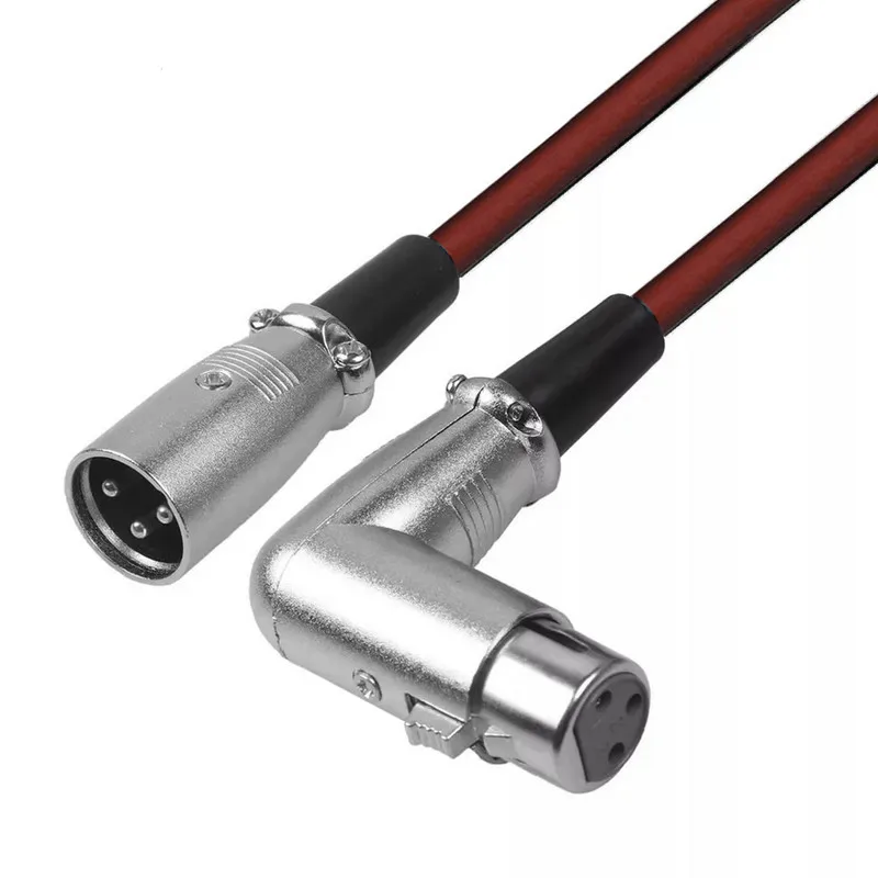 XLR Cable Male to 90 Degree Female Audio Cables Cannon Balanced XLR Karon Microphone Mixing Console Sound Card Extension Line