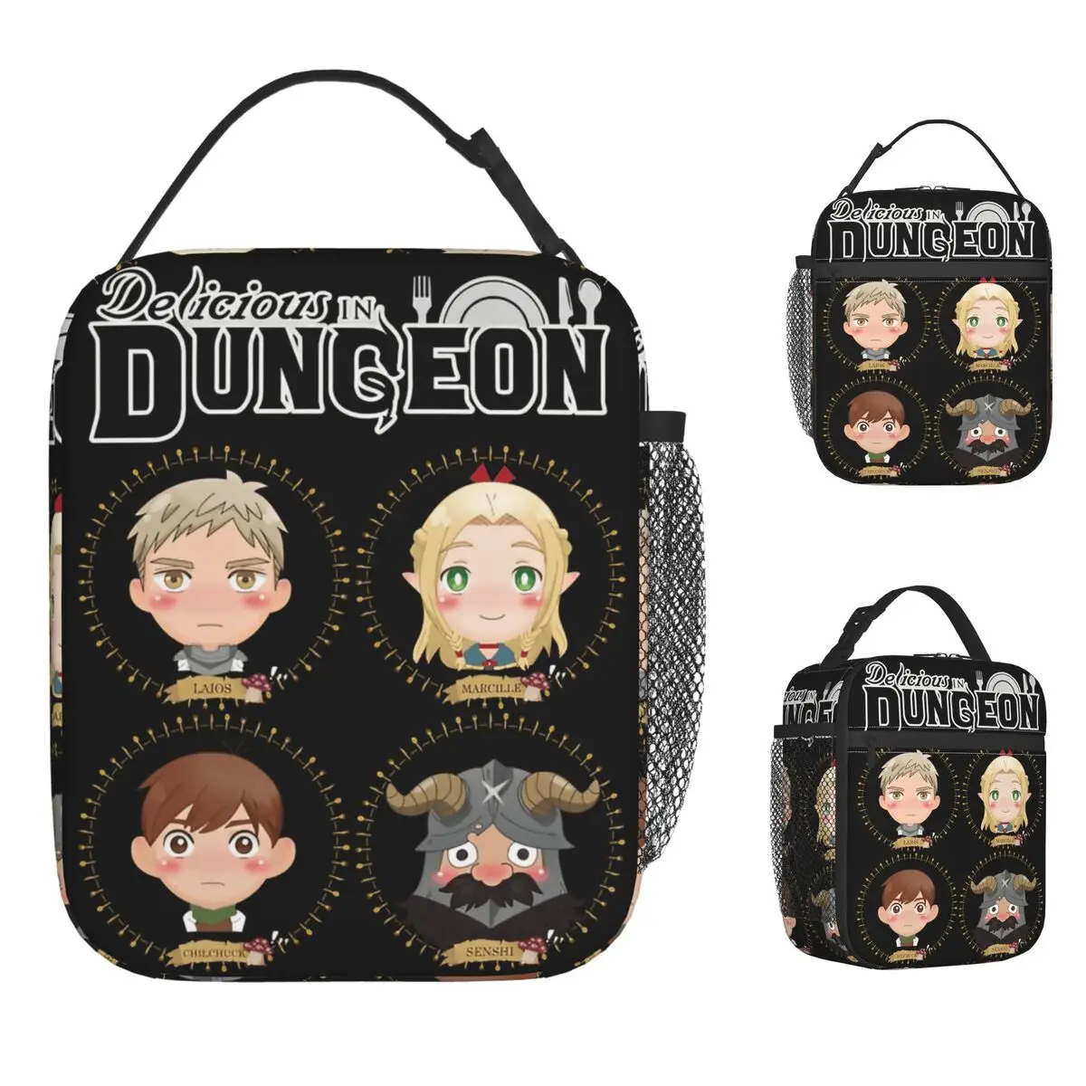 

Сумка для обеда Delicious In Dungeon, повседневная коробка для обеда, офисные портативные термосумки на молнии для детей, сумка-холодильник с принтом Оксфорд