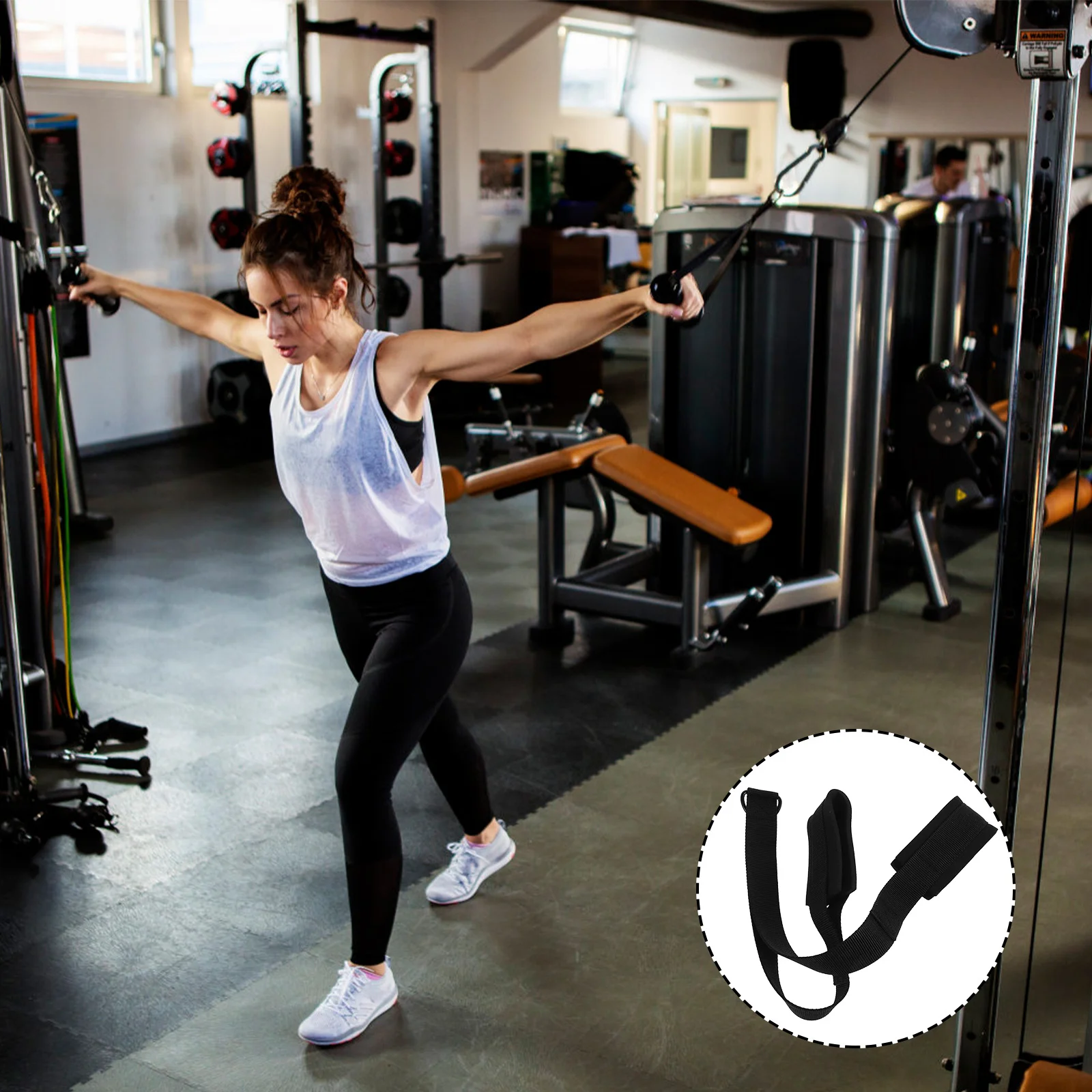 Accesorio de Cuerda para Tríceps con Forro de Neopreno Resistente para Gimnasio, para Curl de Bíceps, Extensiones de Tríceps y Abdominales