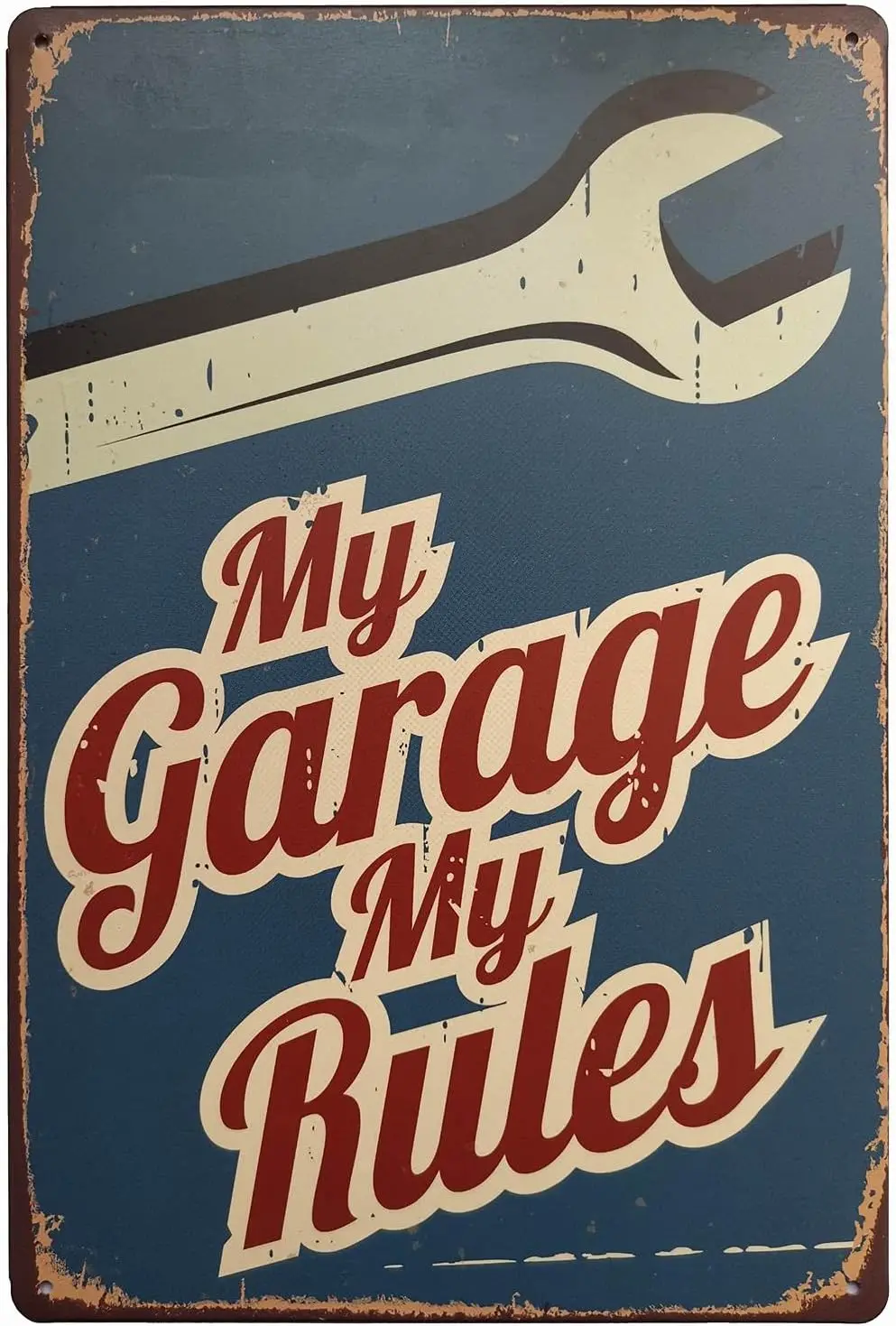 My Garage My Rules Retro Vintage Decor Wall Plaque Poster For Dad Metal Tin Sign