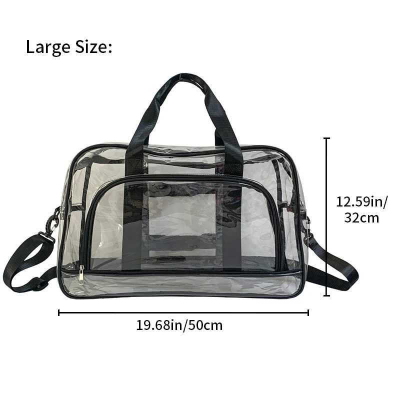 1Pcs borsa da viaggio trasparente trasparente borsa a tracolla in PVC trasparente di grande capacità borsa trasparente per riporre il Fitness