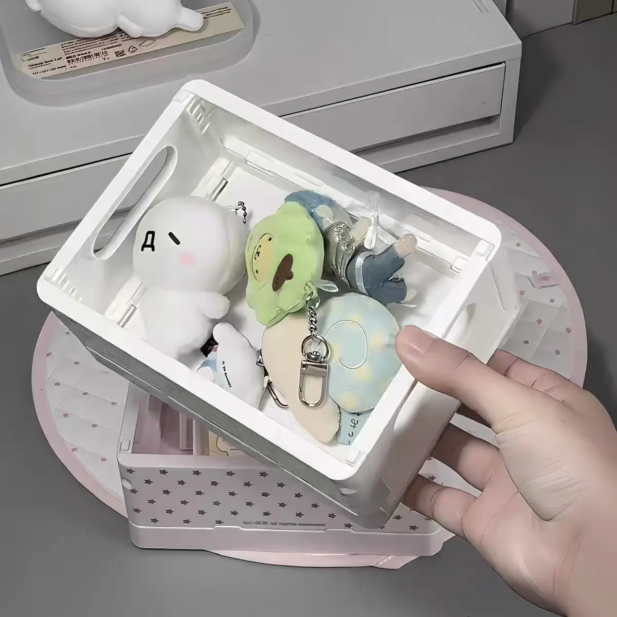 Neue originale koreanische Stern-Aufbewahrungsbox, INS Studentenwohnheim Schreibtisch-Aufbewahrungskorb, faltbare Kosmetikbox, niedliches Geschenk – Detail 3