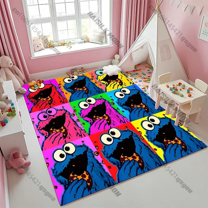 17 Styles Cute Cartoon Carpet S-Sesame S-Street Printed Carpet Living Room Bedroom Entrance Door Mat Sofa Large Area Decor Rugs