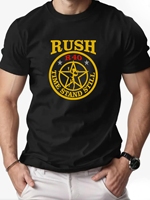 Men's Cotton T-Shirt, RUSH Band R40 Summer Round Neck Short Sleeve Graphic Breathable Fashion Casual T-Shirt