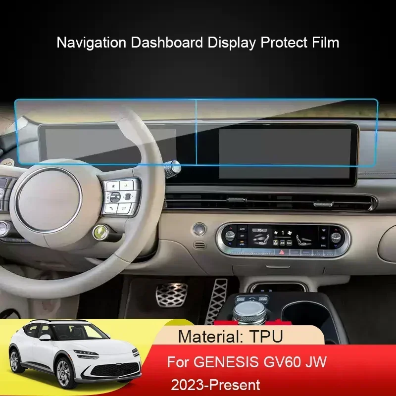 

Car GPS Navigation Screen Protect Film Accessories For GENESIS GV60 JW 2023-Present Dashboard Display Sticker