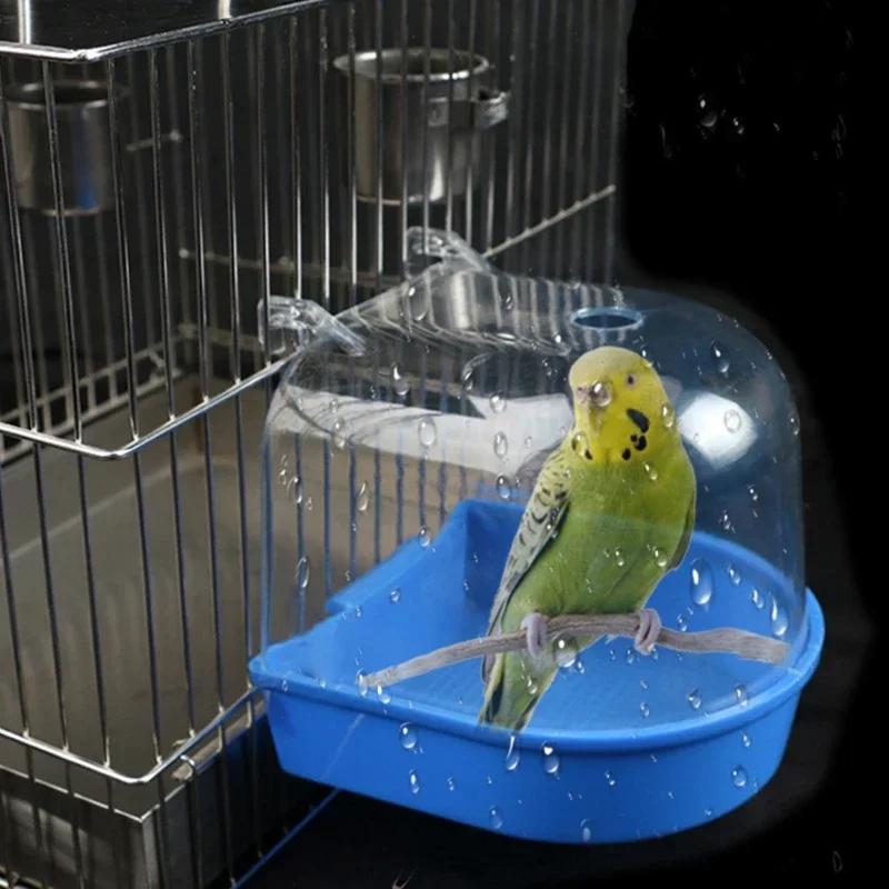 Automatischer Wasserspender für Vögel, Transparenter Sprossenbehälter für Papageien, Futter- und Wasserspender für Vogelkäfige – Detail 3