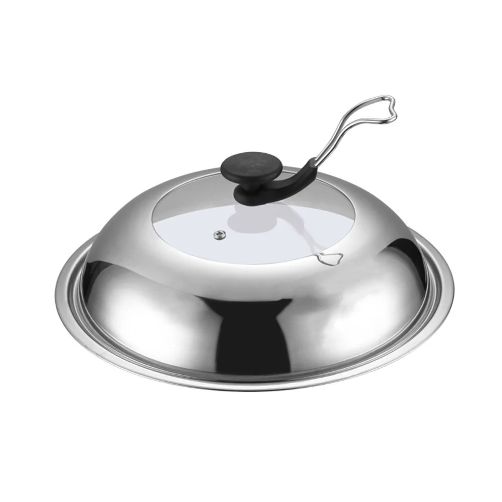 

1Pcs Stainless Steel Pot Cover Heat Resistant Visible Cooking Lid Practical Food Cover Kitchen Supply Pot Lid