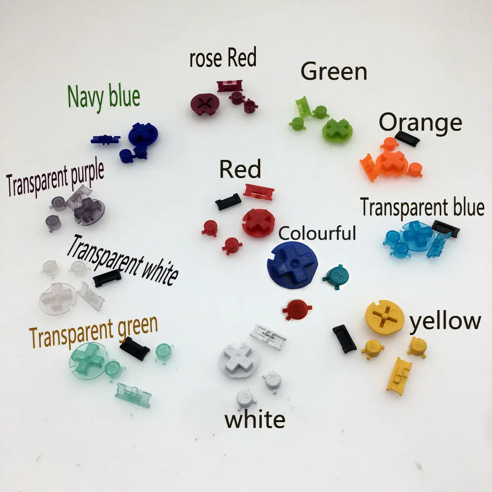 Ensemble de boutons dermatons D-Pads pour Game Boy, boutons A et B, mise hors tension, document GBC