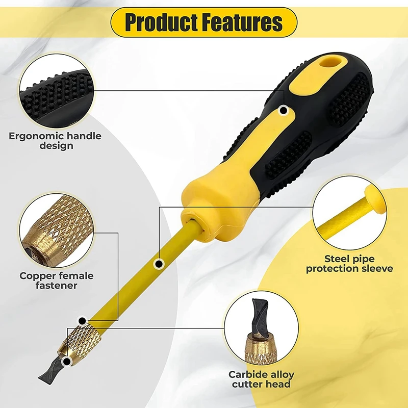 2X Grout Removal Tool 2 In 1 (Carbide Alloy Head), Grout Remover, Caulking Removal Tool, Grout Cleaning Tool, Scraper