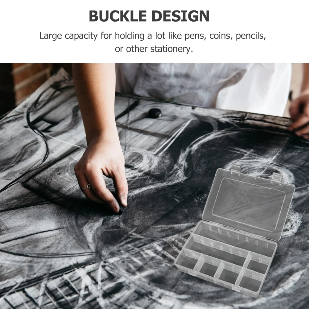 

2Pcs Plastic Pencil Box Multifunctional Stationery Holder Large Capacity Pen Case for School Home Office Drawing Art Tools